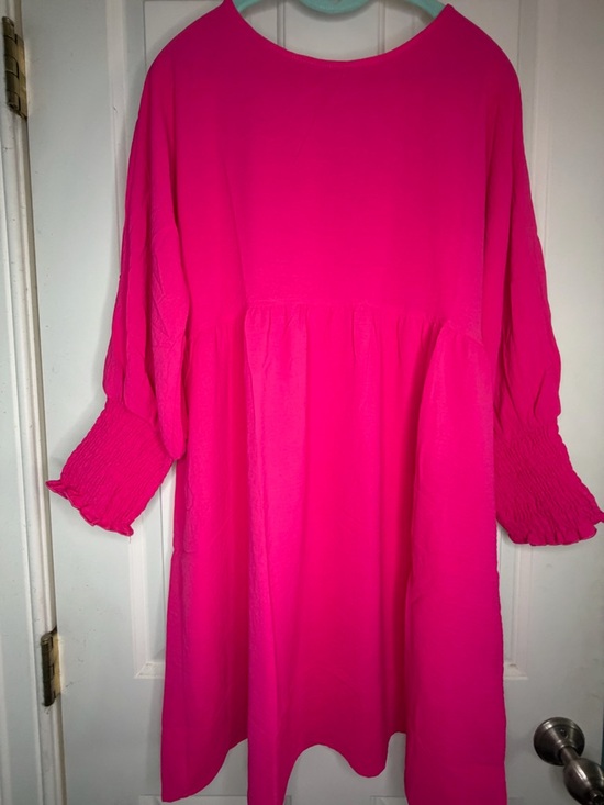 Dresses & Skirts - Hot Pink Smocked Sleeve Babydoll Dress